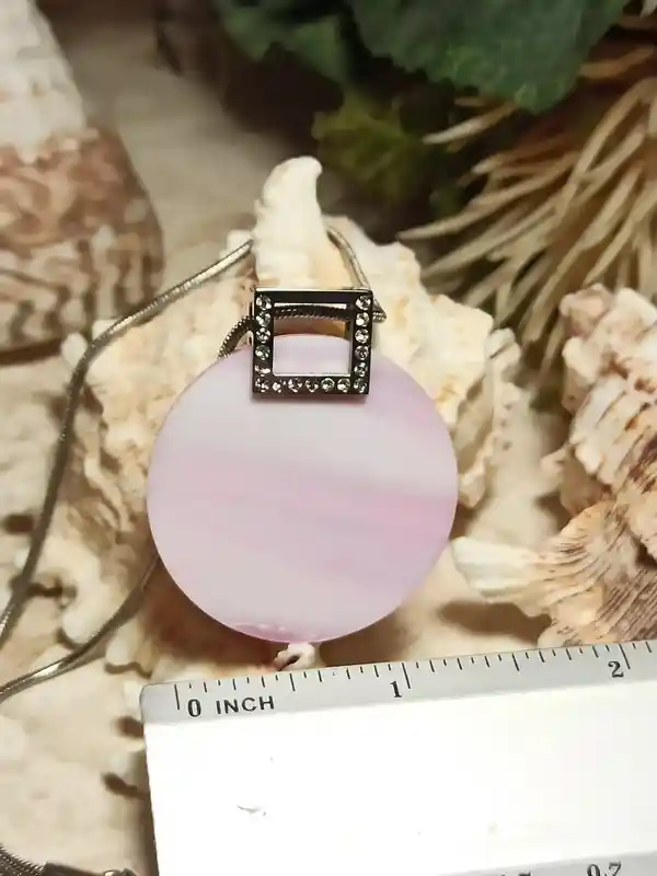 Silver Mother of Pearl Swarovski Necklace Pendant Jewelry/Pink Jewelry Mother of Pearl Necklace Pendant/Silver Necklace Gemstone Jewelry Her 