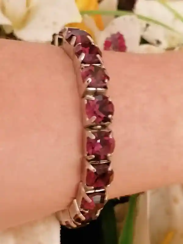 18k White Gold Amethyst 79.2ct Tennis Bracelet/Tennis bracelet Amethyst Jewelry Gifts for wife mom/Gemstone Bracelet Gift for Women 