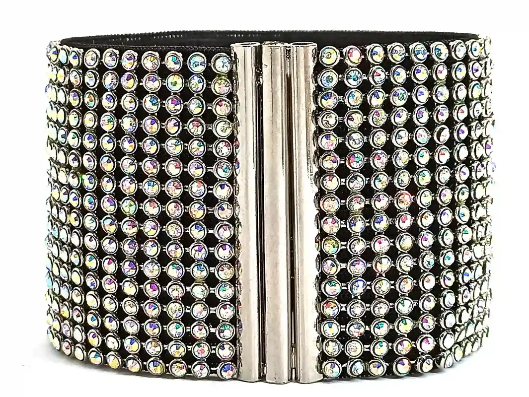 Vintage, Crystal Cuff, Crystal Bracelet, Bridal Bracelet, Wedding Jewelry, Bridal Cuff Classic All Swarovski Crystal Old Hollywood Cuff, 4ct 