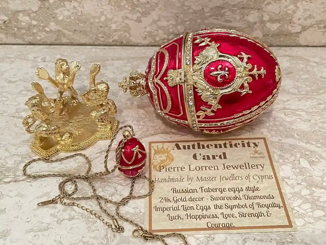 New Year's 2001 Faberge Egg, Christmas Gift, Vintage, One of a Kind, Fabergé Egg, 22nd Anniversary Gift for Her, 22-Year-Old Gift Ideas, Birthday.