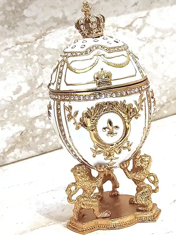 24k Fabergé Style Imperial Egg Necklace Set - Fabergé Egg Amethyst Necklace Gold - Fabergé Egg Pendant Necklace Handmade Jewelry Mother Gift
