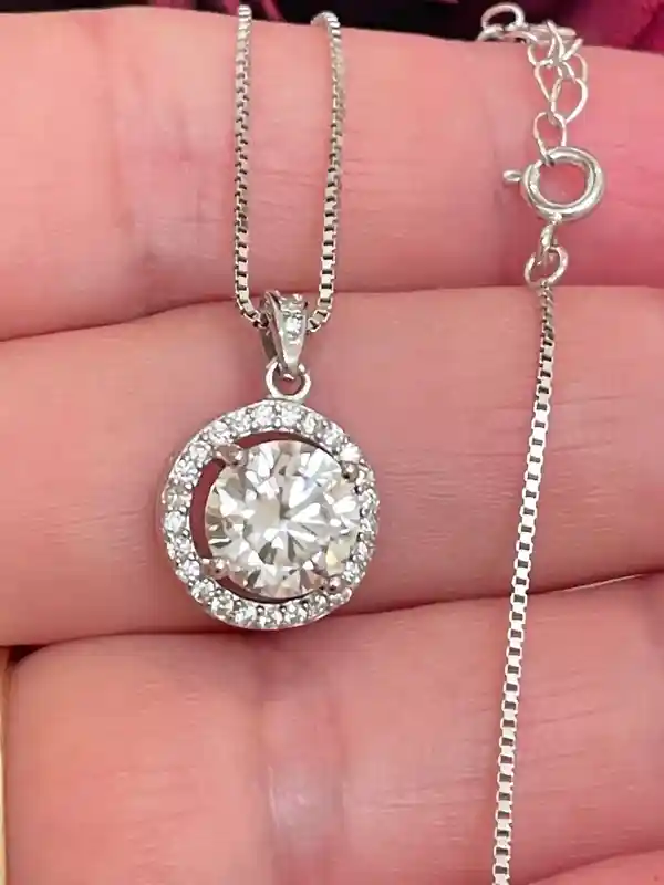 2.2 ct Valentine's Day Gift for Daughter Diamonds Solitaire Pendant Fine Jewelry Diamond Solitaire Round Cut diamond Valentines Day present 