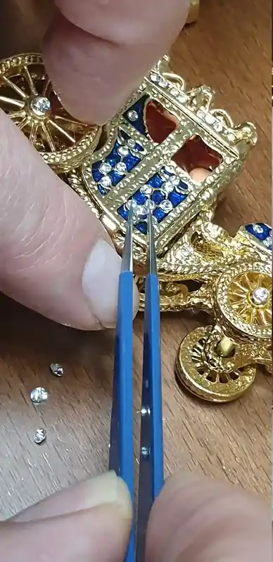 Faberge egg Ornament for Parents Fabrege egg Trinket Box Home Decoration HANDMADE New Home Owner Gift Bracelet 24kGOLD 10ct AustrianCrystal 