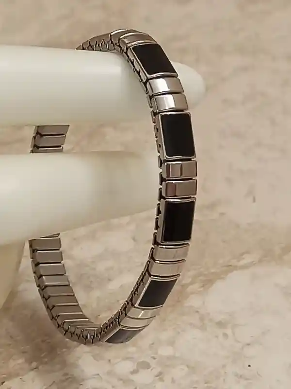 SILVER Onyx Memorial Bracelet for women and men/Remembrance bracelet/Memorial bracelet mom/Grief bracelet/Grief Jewelry/Memorial Jewelry Son 
