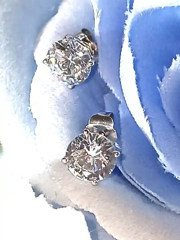 2ct Diamond Earrings Solitaire SOLID 18K GOLD Earrings White Gold Anniversary Gift Diamond Studs Solitaire Earrings Diamond Jewelry 6.5mm 