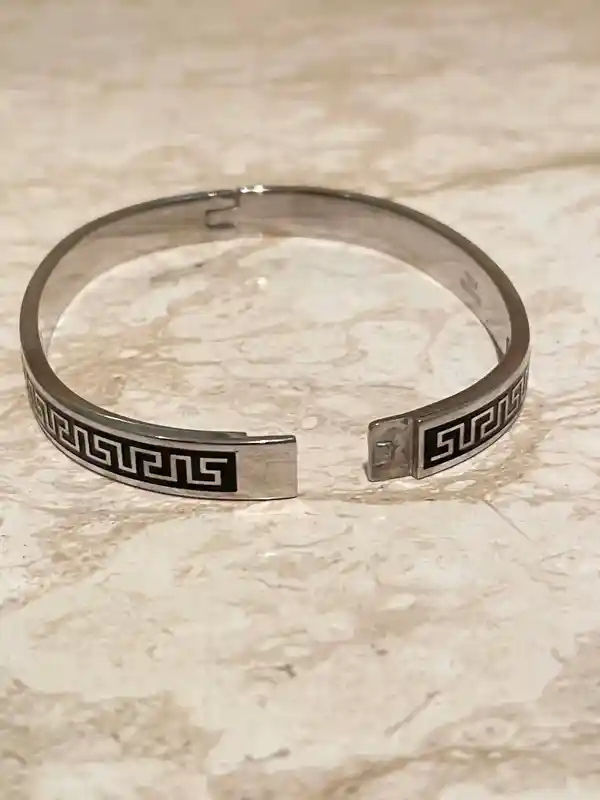 Silver Greek Key Jewelry/ Graduation gifts for her/ MEANDER Bracelet for women / Ancient Greece Gift/Symbolic Prosperity Luck Life Love/ 5mm 