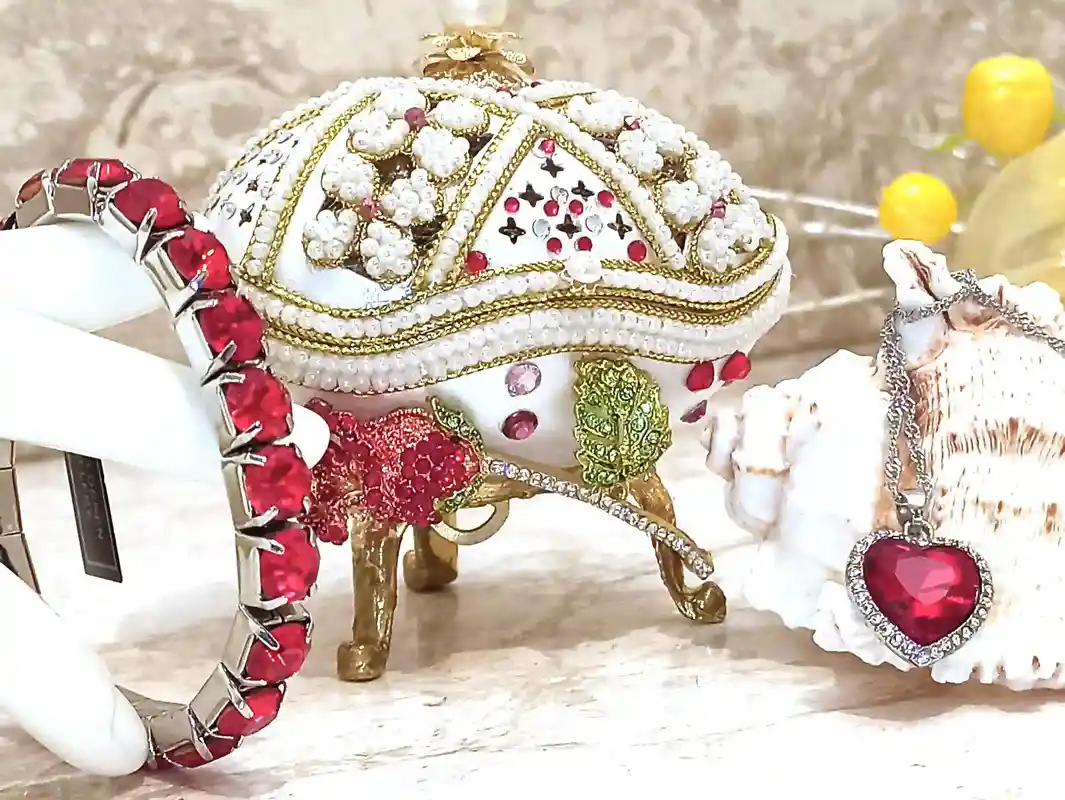 Mourning Sympathy Fabergé Egg Condolence Gift Pure Gold Decor Fabergé Jewelry Box 200 Swarovski Handmade Widow Loss of Husband Remembrance