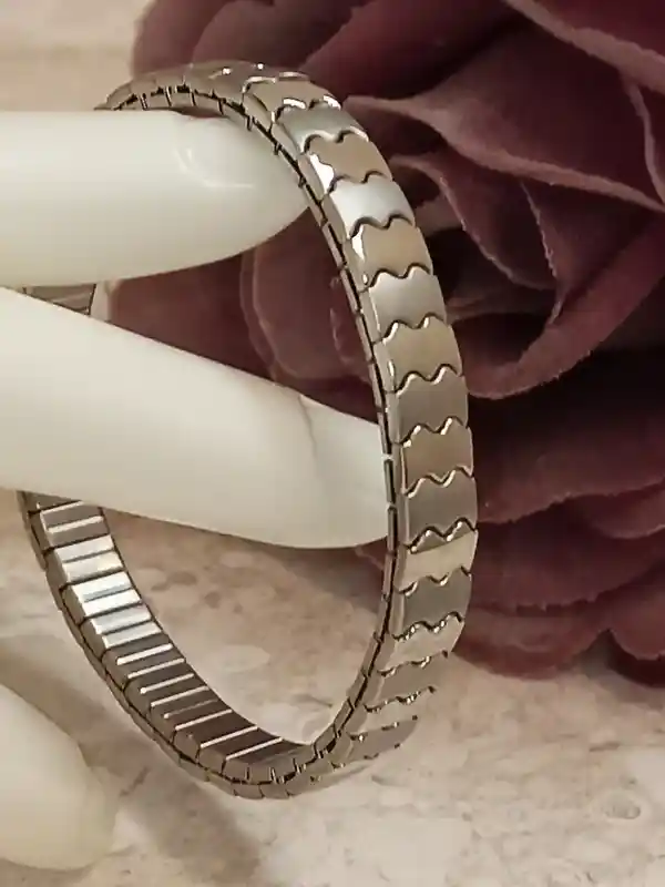 Two Tone Bracelet SILVER HANDMADE Jewelry/Silver Layering Bracelet UNISEX Gift for him and her/Wave Bangle Bracelet Ocean Beach Jewelry Boho 