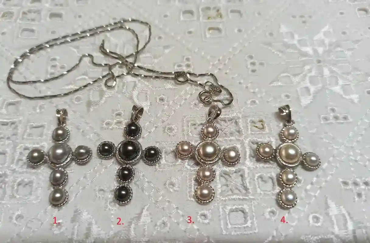 Freshwater PEARL Cross Silver on chain/Silver cross necklace for women/Cross pendant Women NECKLACE/Cross pearl necklace sterling SILVER 925 