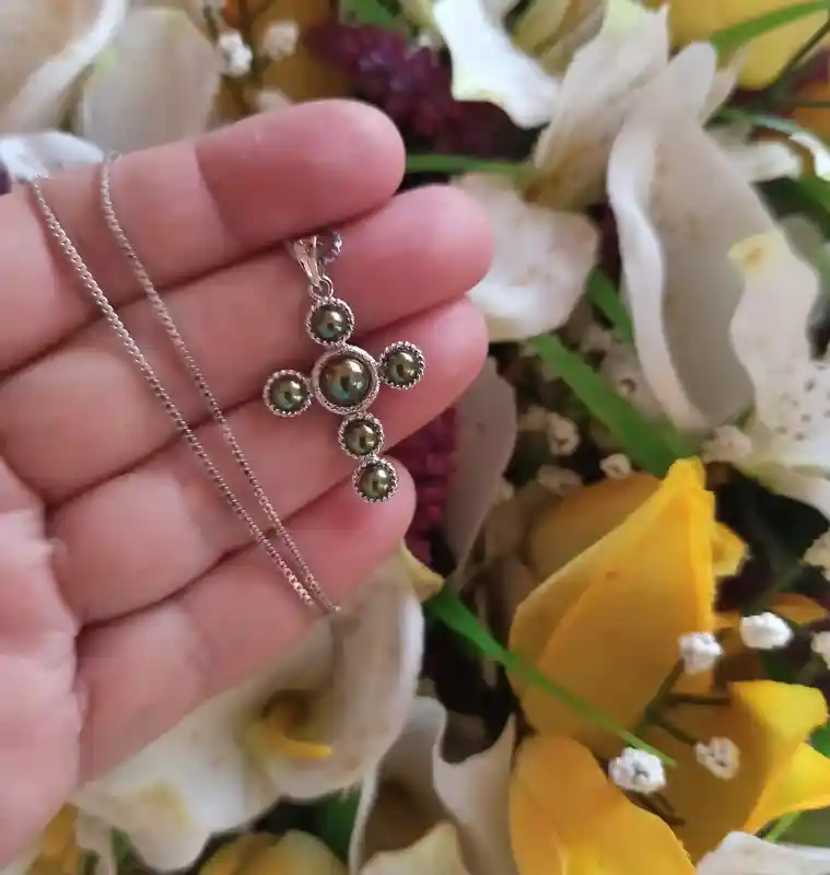 Freshwater PEARL Cross Silver on chain/Silver cross necklace for women/Cross pendant Women NECKLACE/Cross pearl necklace sterling SILVER 925 