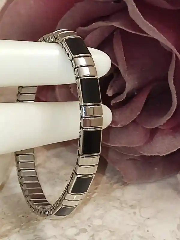 ONYX Silver Bracelet HANDMADE Jewelry/Everyday Bracelet gift Couples Gifts for boyfriend girlfriend/Onyx bracelet gifts for husband wife mom 