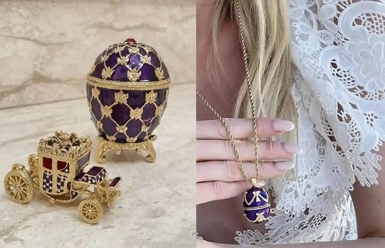 24k Gold, 7ct SET, Faberge Egg Pendant Gold, Green Luxury Bracelet, Faberge egg, Fabergé egg Jewelry Box, Peridot gifts for women, Handmade.