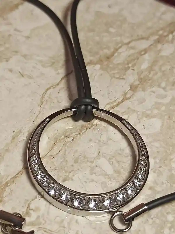 Eternity Necklace for Women Silver/Circle Necklace/Modern Necklace/Dainty Necklace/Minimalist Necklace Swarovski Jewelry Gift 1.5ct Diamonds 