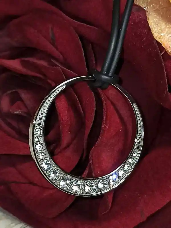 Eternity Necklace for Women Silver/Circle Necklace/Modern Necklace/Dainty Necklace/Minimalist Necklace Swarovski Jewelry Gift 1.5ct Diamonds 
