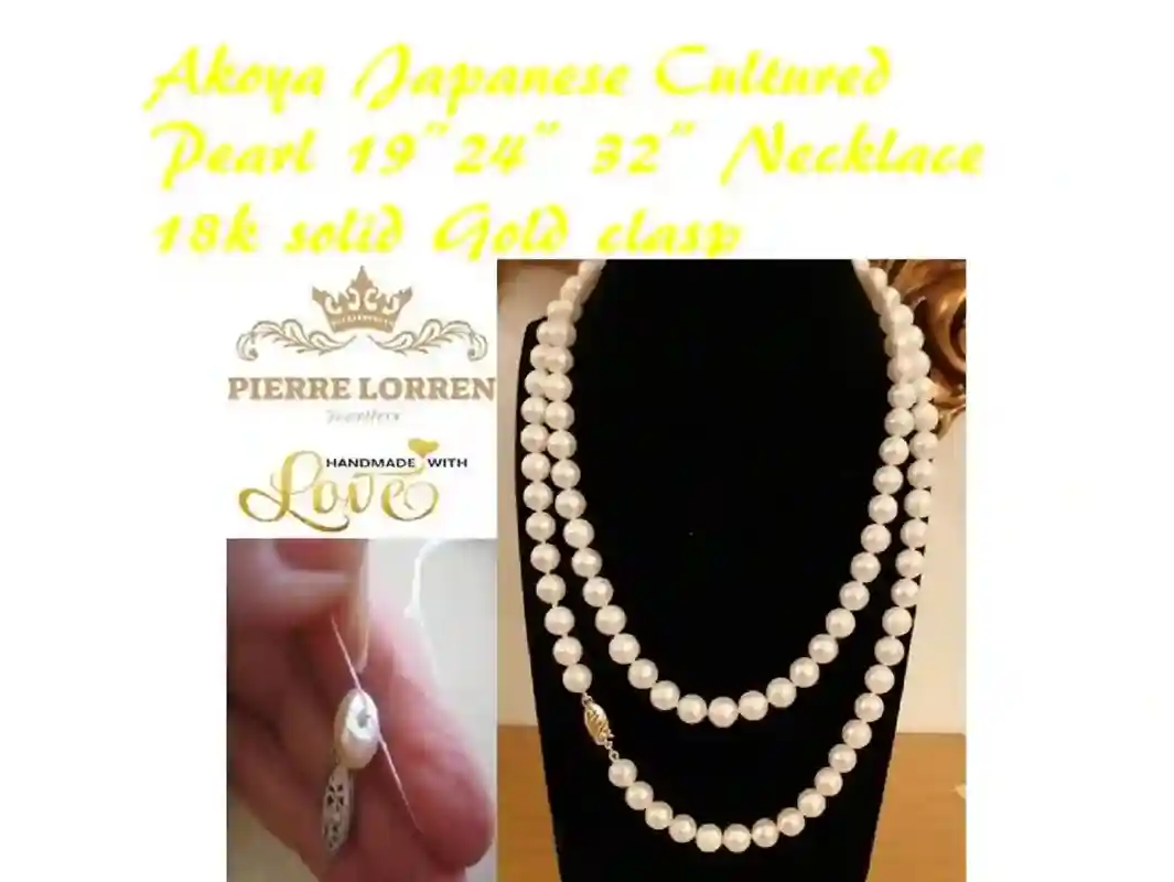 Akoya Pearl Necklace gift AAA grade 18k solid Gold Japanese White NATURAL CULTURED Pearl Necklace Wedding Bridal Jewelry South Sea Pearl 