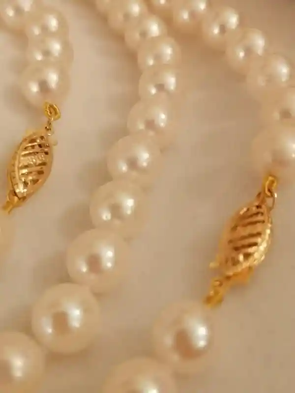 Akoya Pearl Necklace gift AAA grade 18k solid Gold Japanese White NATURAL CULTURED Pearl Necklace Wedding Bridal Jewelry South Sea Pearl 