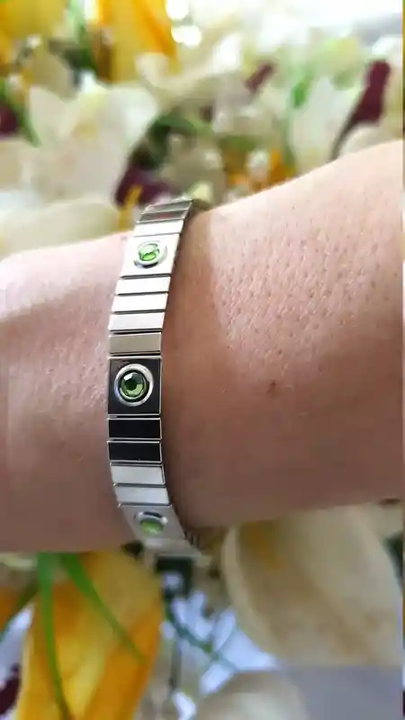 UNISEX Peridot SILVER Bracelet/August Birthstone Jewelry/Peridot Jewelry Bracelet him and her/Anniversary Gift for couple/Work Bracelet Gift 