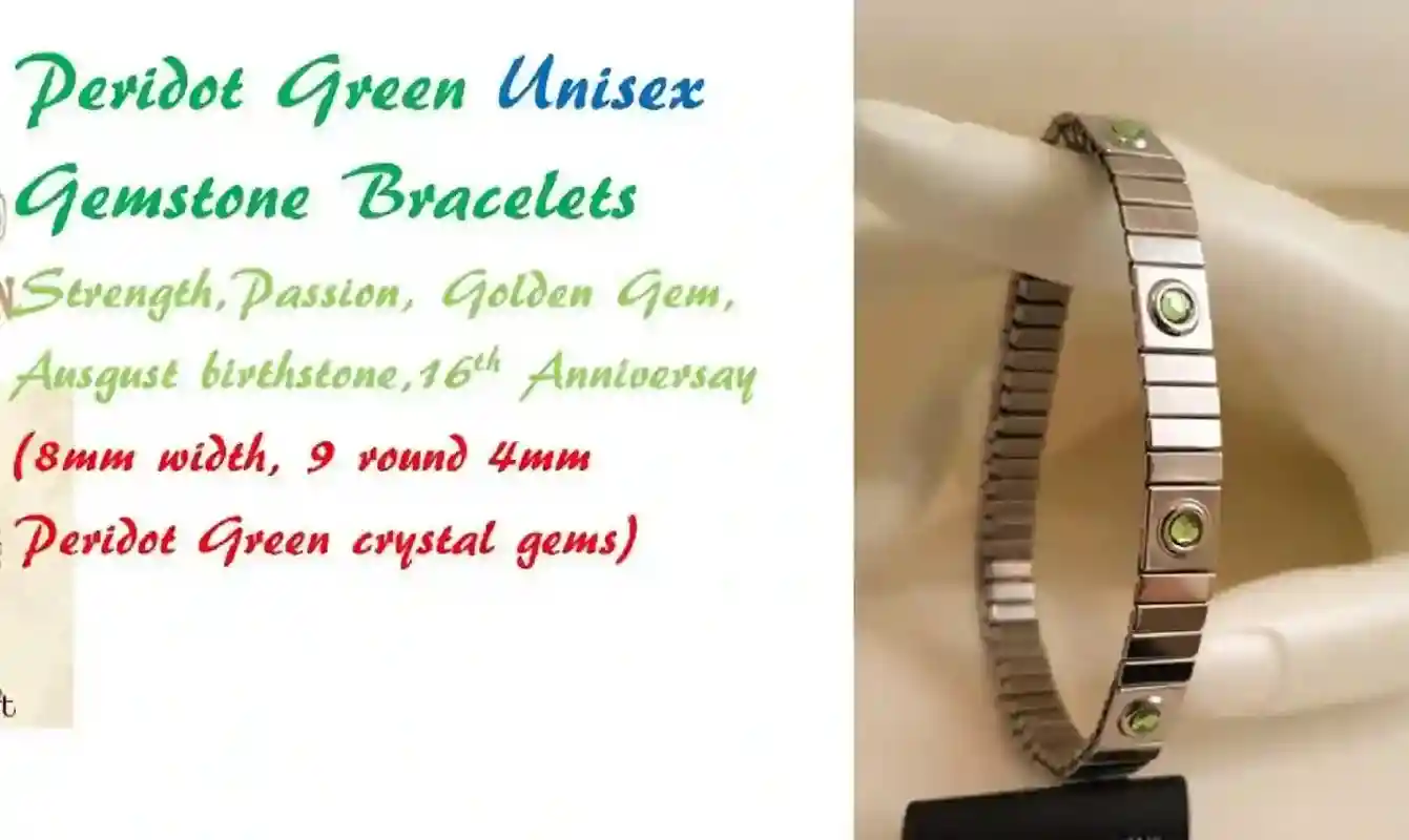 UNISEX Peridot SILVER Bracelet/August Birthstone Jewelry/Peridot Jewelry Bracelet him and her/Anniversary Gift for couple/Work Bracelet Gift 