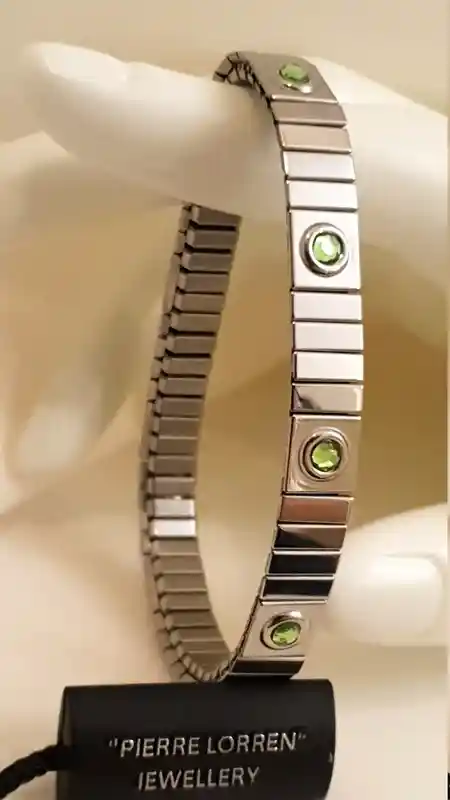 UNISEX Peridot SILVER Bracelet/August Birthstone Jewelry/Peridot Jewelry Bracelet him and her/Anniversary Gift for couple/Work Bracelet Gift 
