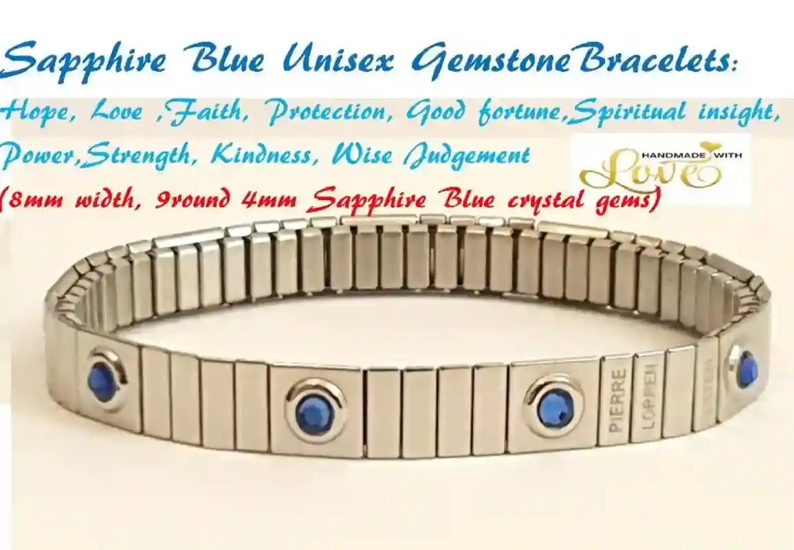 Unisex Sapphire Jewelry /Him and Her Bracelet/Him and Her Jewelry Gift/ Gift for couple Anniversary/Mom Dad Bracelet/Brother Sister Bracelet 