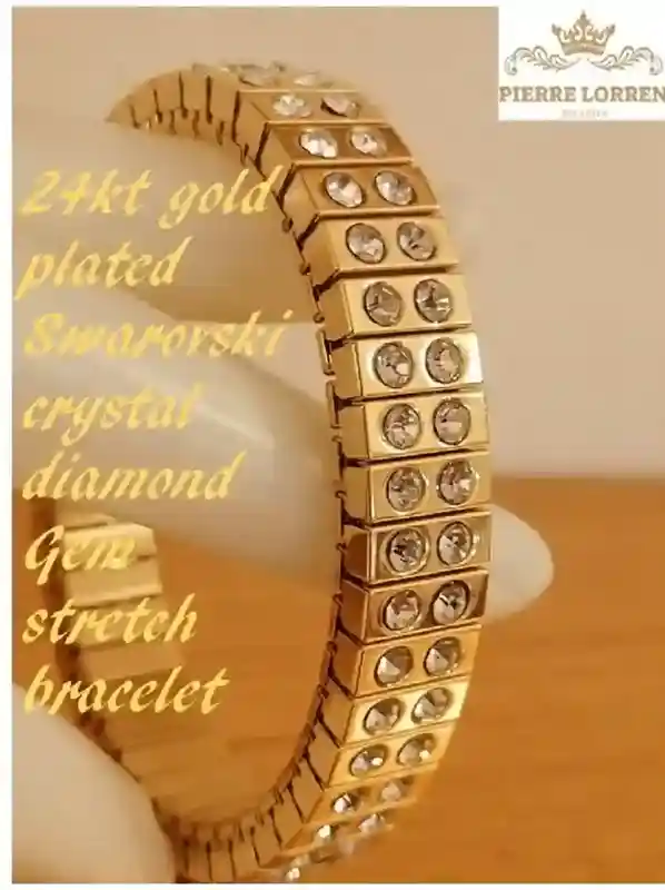Evening Crystal Jet black bracelet /24kt GOLD Swarovski Wedding Jewelry Black Stretch Crystal bracelet bangle/ Gift for her/ Gift for friend 