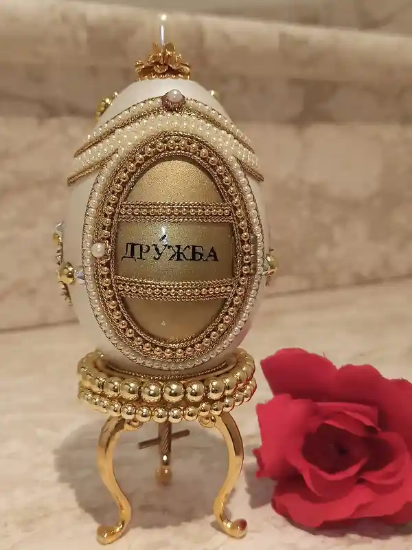 Famous Faberge style egg Wreath Ornament MUSIC Jewelry Box Gift 1996 ONLYONEOF Collectors Jewelry box DESIGNER Faberge egg 24kGold 