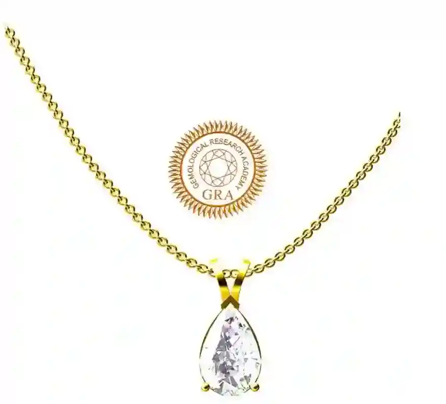 2carat Diamond Necklace, Pear Diamond Pendant Gold, Solitaire Diamond Necklace, Yellow Gold Diamond Necklace, 18k Solid Gold Jewelry Diamond 