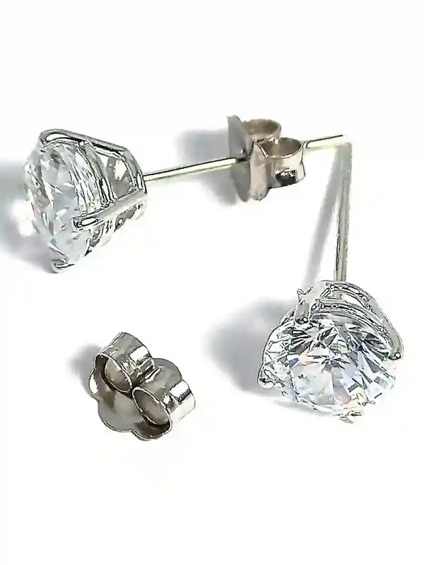 Round Cut diamond Earrings, White Gold Earrings diamond Jewelry, Bridal Earrings, Round Diamond Studs, Minimalist Earrings, Gifts for women 