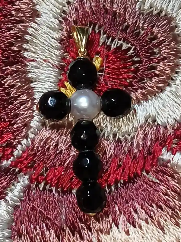 18k GOLD Pearl Cross Jewelry women LUXURY Pendant Christian Mom Gift Birthday Jewelry for Her Cross Pendant Cross Mom Christian Jewellery 