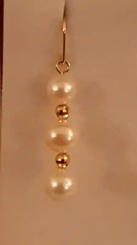 Akoya Pearl Drop Earrings 18k solid GOLD gift for bride Genuine Japanese CULTURED Akoya Sea water Pearl Wedding Earrings/Akoya Pearl Earring 