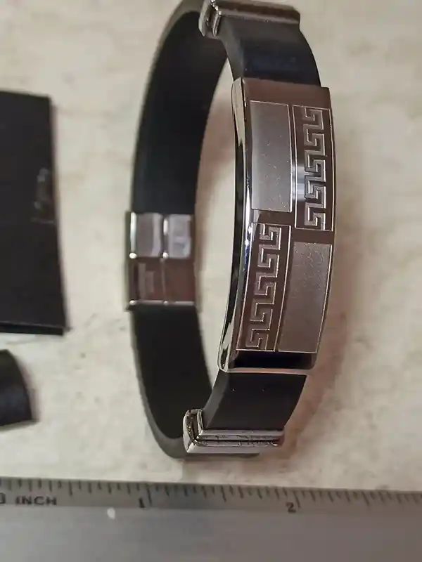 Silver Greek key man bracelet Eternity Symbol/ 10th Anniversary Gift Men/ Greek Key Bangle Meandros Greek Fret Gift for Him Pattern Bracelet 