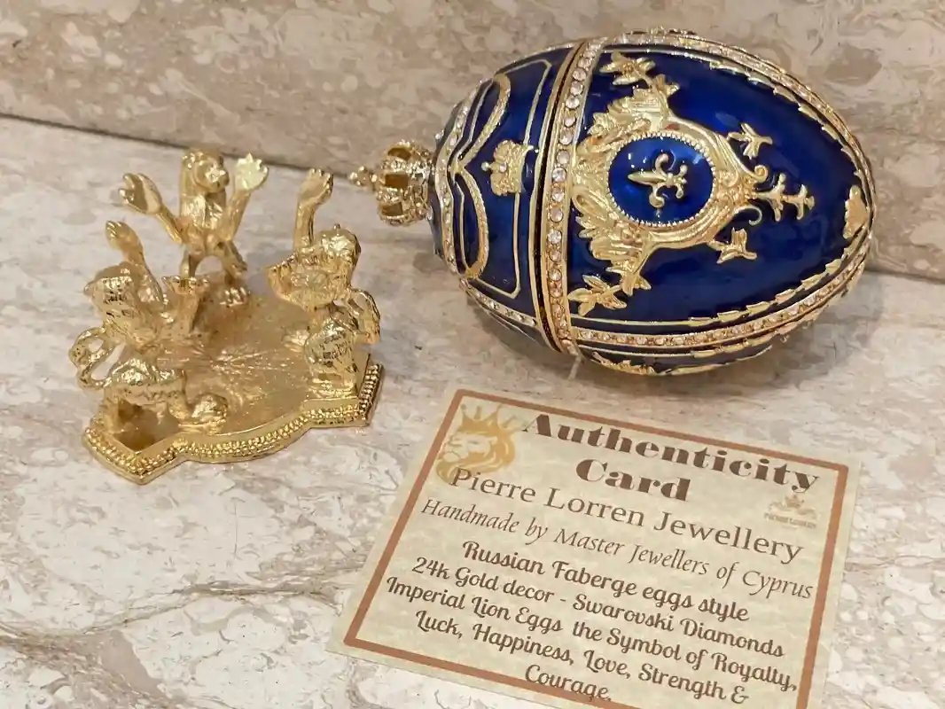 Sapphire Blue Faberge egg Pendant egg & Faberge egg Style Decorative Boxes, Faberge,Something Blue Wedding gift,24kGold 200Crystals HANDMADE 