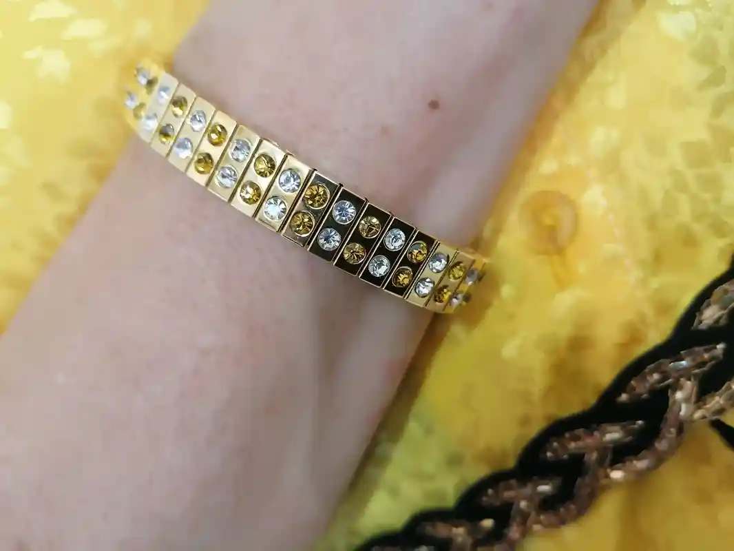 2ct, Citrine bracelet, 24k GOLD, GEMSTONE bracelet, Citrine, November birthstone bracelet for women, Citrine Jewelry, 96 HANDSET Gemstones 