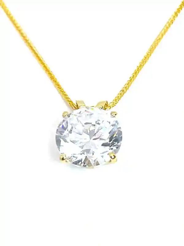 SOLID 18K Gold, 1.5ct carat, DIAMOND Necklace, Luxury Jewelry, SOLITAIRE Necklace, Gift for Her, Valentines, Statement Necklace, 18
