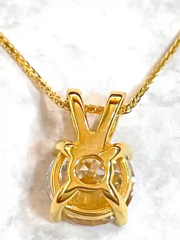2 carat Diamond Necklace SOLID GOLD 18k Diamond Pendant Luxury Round Solitaire Pendant Fine Jewelry gift for her GRA Certified Diamonds VVS1 
