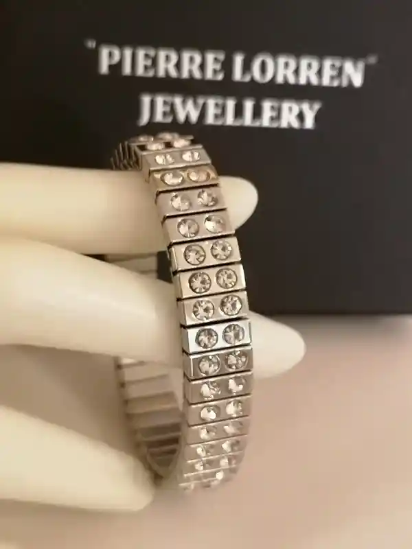 Swarovski Bracelet for women Silver jewelry handmade Flexible bracelet gift for her Crystal Jewelry Christmas gifts cz Pierre Lorren Cyprus 