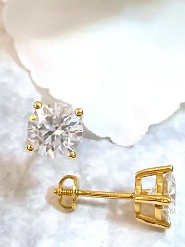 2 carat Diamond Earrings - SOLID 18k Gold Jewelry - Certified Diamond Earrings - Wedding Earrings - Stud Earrings - 2 carat Stud Solitaire 