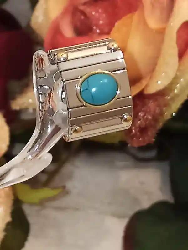 9ct Turquoise Bracelet and Ring Jewelry /Turquoise Jewelry/Jewelry Gift/Mothers Day Bracelet Ring/Mother Gift/Mothers Day Gift from daughter 
