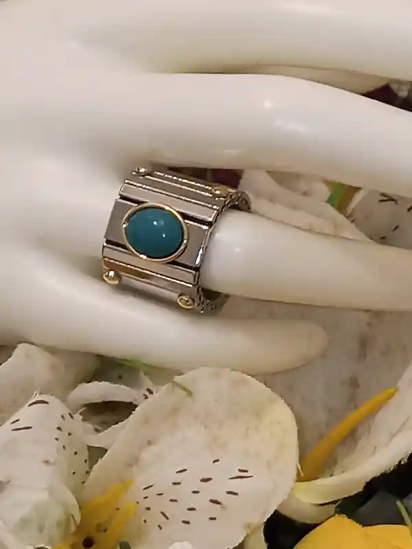 9ct Turquoise Bracelet and Ring Jewelry /Turquoise Jewelry/Jewelry Gift/Mothers Day Bracelet Ring/Mother Gift/Mothers Day Gift from daughter 