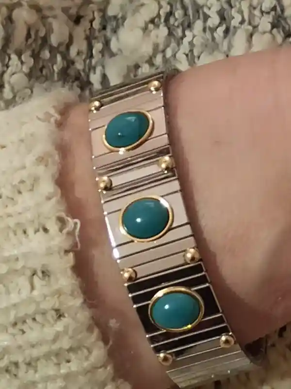 9ct Turquoise Bracelet and Ring Jewelry /Turquoise Jewelry/Jewelry Gift/Mothers Day Bracelet Ring/Mother Gift/Mothers Day Gift from daughter 