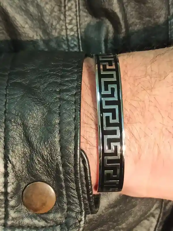 ANCIENT Meander Bangle Bracelet Ancient GREEK Key SILVER Cuff Bangle Greek Statement Bracelet Greek Jewelry Birthday Friendship Couples Gift 