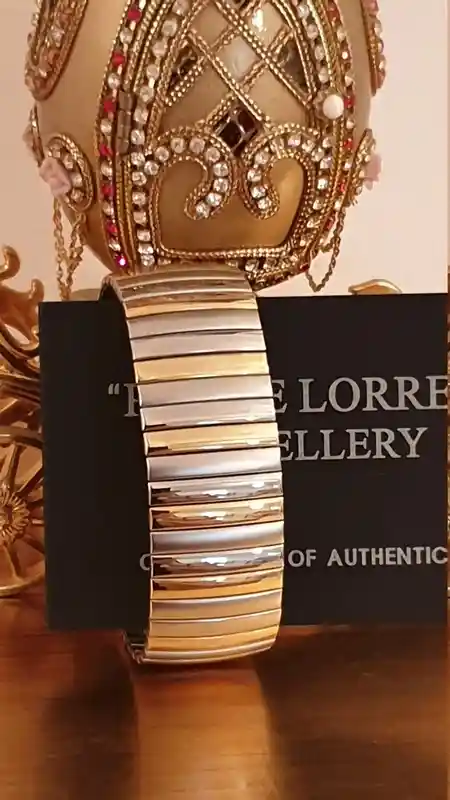 Oneofakind Jewelry,1980,24kt Gold,3 tone bracelet,Vintage Jewellery,40th Birthday Anniversary Gift,Rare bracelet,Antique bracelet ,Wife gift 