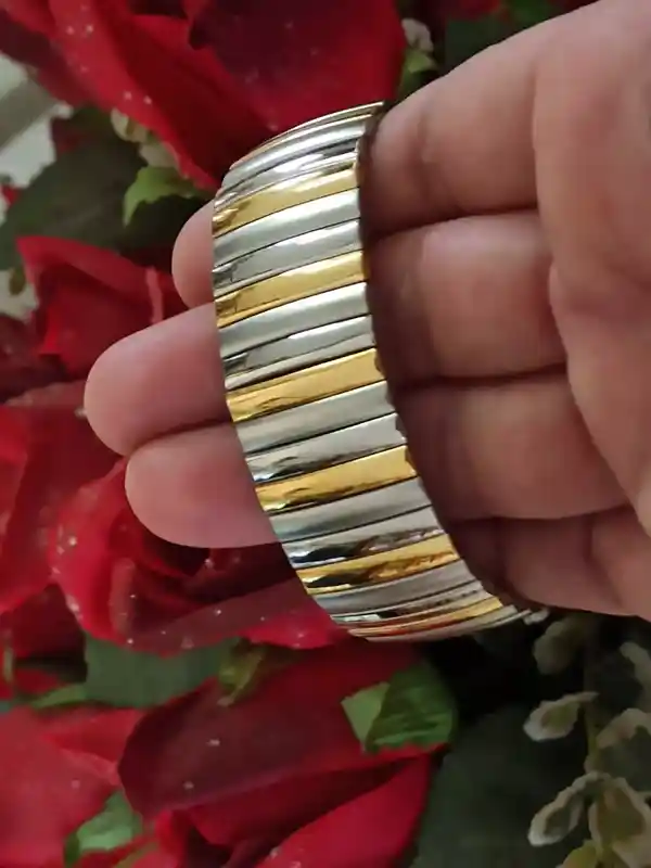Oneofakind Jewelry,1980,24kt Gold,3 tone bracelet,Vintage Jewellery,40th Birthday Anniversary Gift,Rare bracelet,Antique bracelet ,Wife gift 