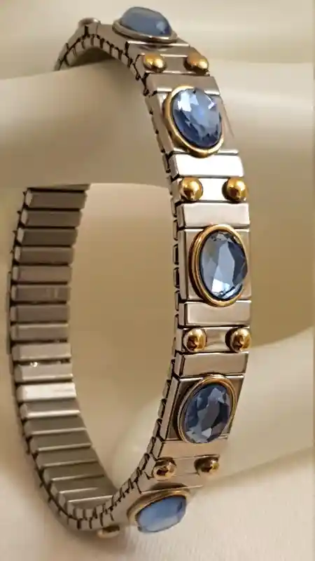 Blue TOPAZ Bracelet/HANDMADE Bracelet for Women/Blue Stacking Bracelet Gift/SILVER Bracelet Women/Gift for her/Wedding Glam Hand jewelry 