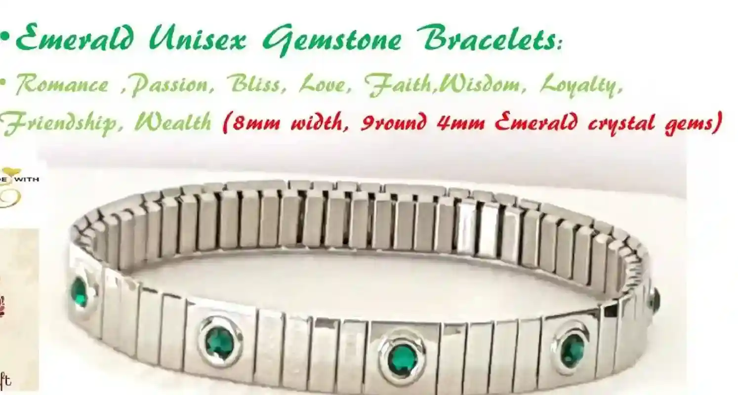 Simple Bracelet SILVER Emerald Jewelry/Unisex Graduation Gift/Woman Man Bracelet/Emerald Bracelet Men/Unisex Friendship bracelet/Couple Gift 