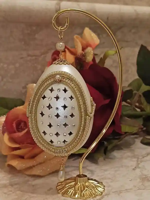 ANTIQUE FABERGE-Style Egg style 24kt / Wedding Anniversary Gift for Couple /Bridal Shower Gift/Bride Groom Gifts/Wedding Gift Ideas/Wedding Gift 