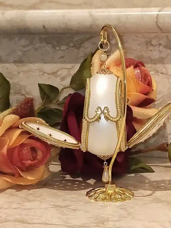 ANTIQUE FABERGE-Style Egg style 24kt / Wedding Anniversary Gift for Couple /Bridal Shower Gift/Bride Groom Gifts/Wedding Gift Ideas/Wedding Gift 