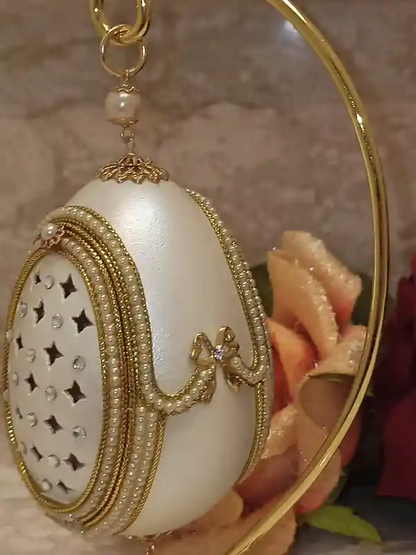 ANTIQUE FABERGE-Style Egg style 24kt / Wedding Anniversary Gift for Couple /Bridal Shower Gift/Bride Groom Gifts/Wedding Gift Ideas/Wedding Gift 