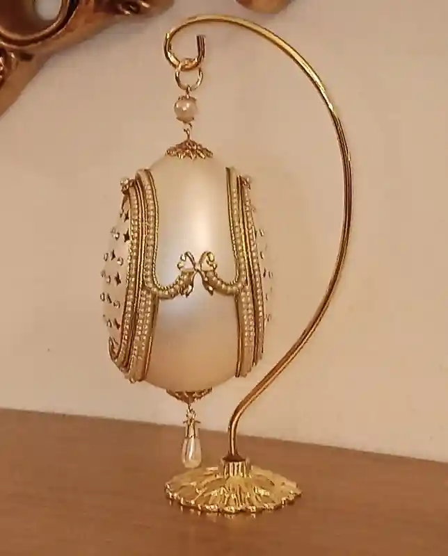 ANTIQUE FABERGE-Style Egg style 24kt / Wedding Anniversary Gift for Couple /Bridal Shower Gift/Bride Groom Gifts/Wedding Gift Ideas/Wedding Gift 