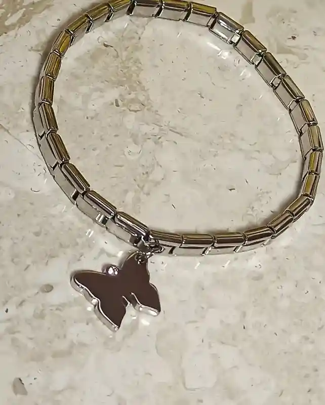 SILVER Butterfly Bracelet Swarovski DIAMOND.03ct/Butterfly Jewelry Bracelet/Butterfly Bangle Gift for Her/Butterfly Bracelet/Sister Bracelet 